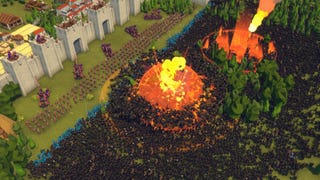 A meteor sends a crowd of enemy soldiers flying in Diplomacy Is Not An Option.
