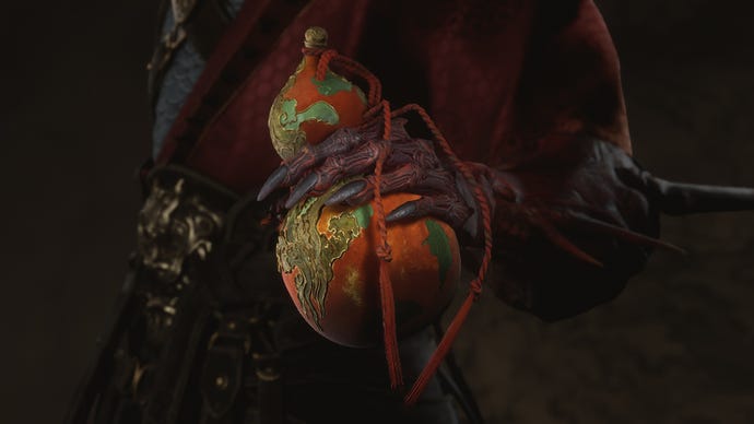 A player carrying the Stained Jade Gourd in Black Myth Wukong.