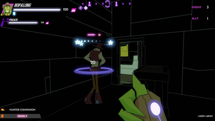 The player incapacitates an enemy with a lasso.